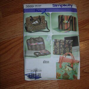 Simplicity Sewing Pattern Laptop Bags 3889 UNCUT